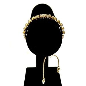 SWAROVSKI Crystals Gold Beaded Slider Bracelet | NEW